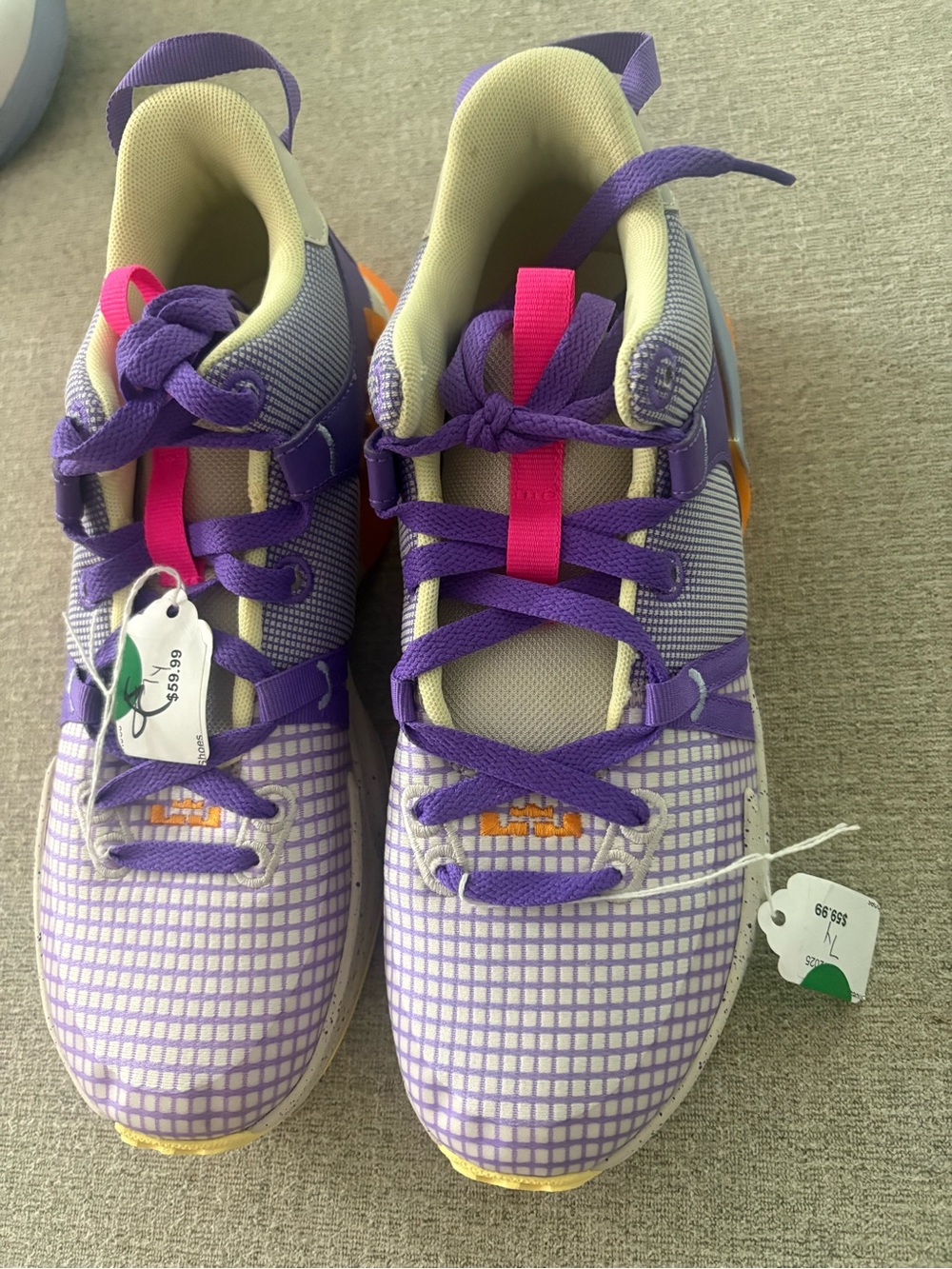 Nike LeBron Witness 7 GS 'Action Grape Vivid Orange' DQ8650-101 Size 7Y